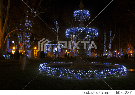 Zrinjevac park decorated by Christmas lights 46083287