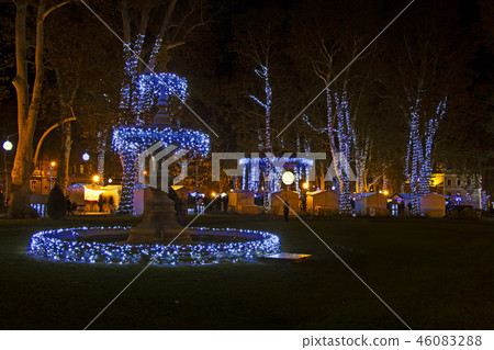 Zrinjevac park decorated by Christmas lights 46083288