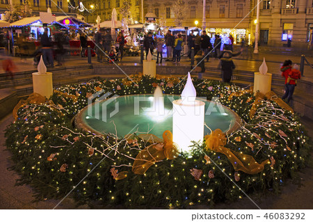 Mandusevac fountain on Ban Jelacic square de Mandusevac fountain on Ban Jelacic square de 46083292