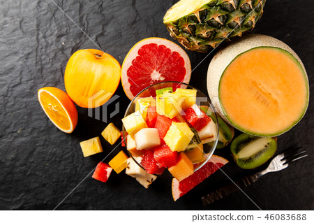 Fruit cube on white background 46083688