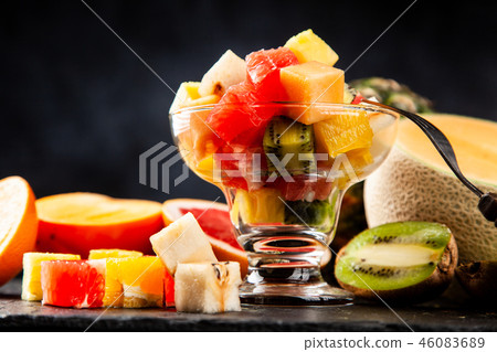 Fruit cube on white background 46083689