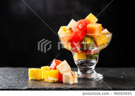 Fruit cube on white background 46083693