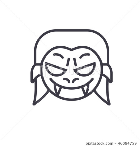 Vampire Emoji concept line editable vector, concept icon. Vampire Emoji concept linear emotion Vampire Emoji concept line editable vector, concept icon. Vampire Emoji concept linear emotion 46084759