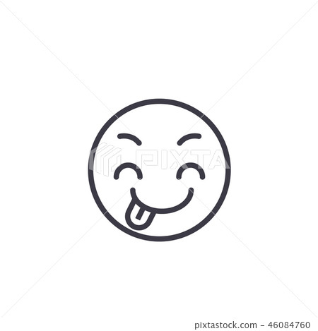 Tricky Emoji concept line editable vector, concept icon. Tricky Emoji concept linear emotion 46084760