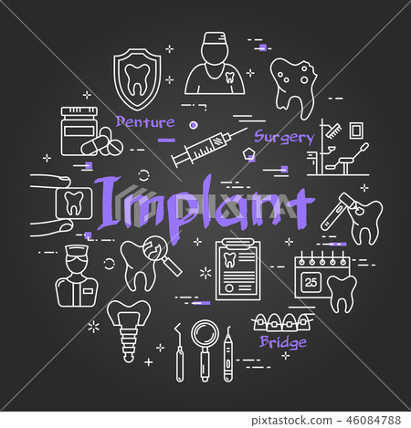 Black Implant concept on chalkboard background Black Implant concept on chalkboard background 46084788