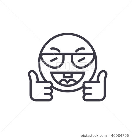 Showing Ok Emoji concept line editable vector, concept icon. Showing Ok Emoji concept linear emotion Showing Ok Emoji concept line editable vector, concept icon. Showing Ok Emoji concept linear emotion 46084796