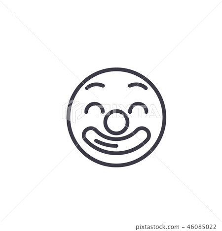 Circus Emoji concept line editable vector, concept icon. Circus Emoji concept linear emotion Circus Emoji concept line editable vector, concept icon. Circus Emoji concept linear emotion 46085022