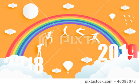 Business target on year 2019 concept Business target on year 2019 concept 46085078