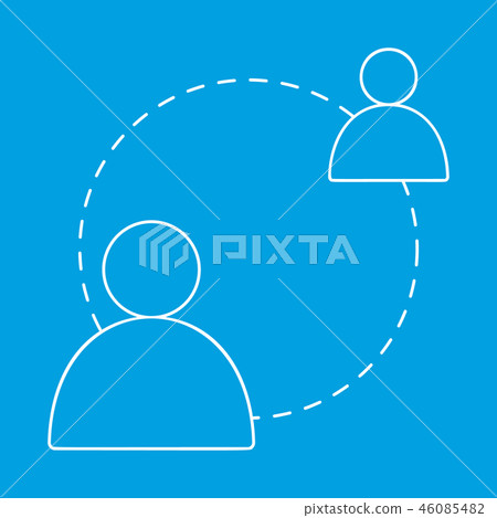 Two men online communication icon Two men online communication icon 46085482