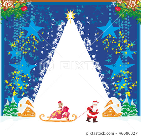 Santa Claus and beautiful woman Santa Claus and beautiful woman 46086327