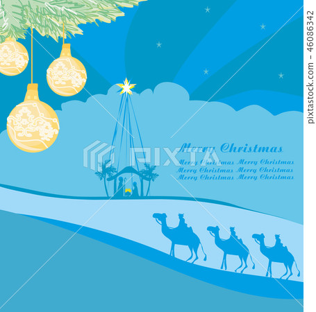 Birth of Jesus in Bethlehem - abstract card 46086342