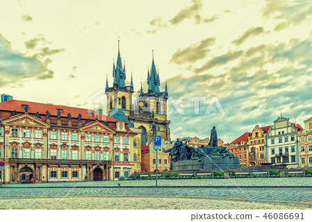 Old Town Square of Prague and its famous sights Old Town Square of Prague and its famous sights 46086691