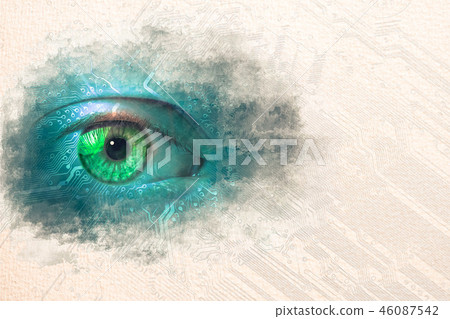 watercolor sketch painting of data eye watercolor sketch painting of data eye 46087542