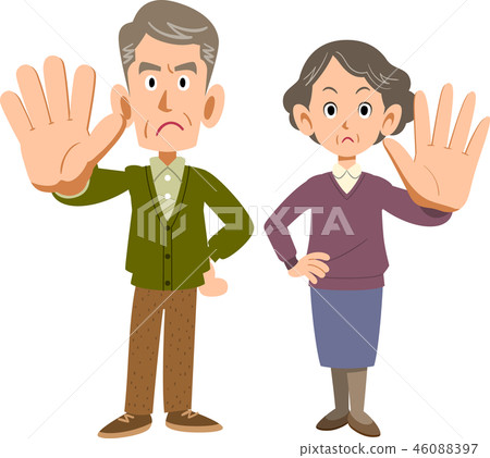 Senior men and women posing denial Senior men and women posing denial 46088397