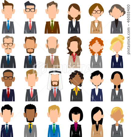 Male and female upper body icon in a suit Icon... - Stock Illustration ...