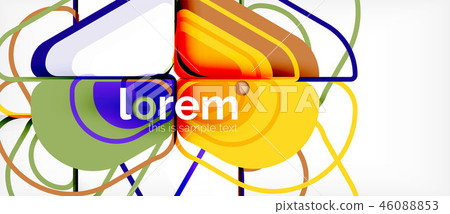 Colorful trendy geometric shapes background Colorful trendy geometric shapes background 46088853