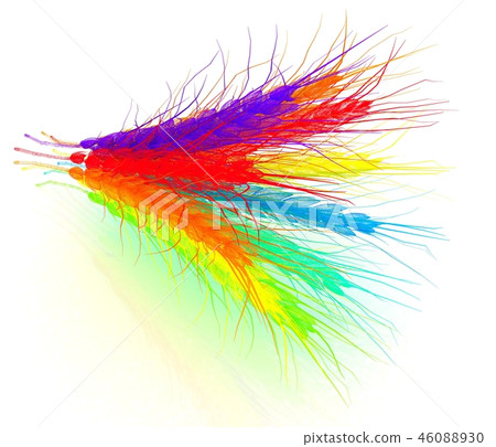 Colorful spikelets design. 3d render 46088930