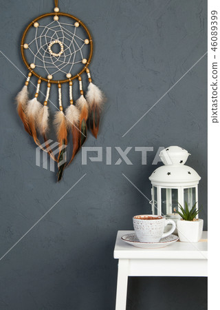 Olive dream catcher on dark gray Olive dream catcher on dark gray 46089399