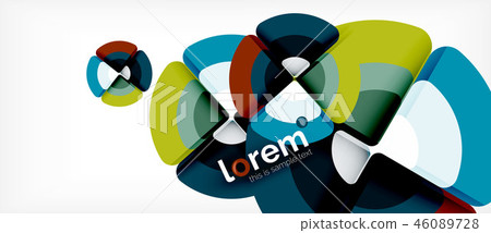 Circles and triangles geometric abstract background. Trendy abstract layout template for business or 46089728