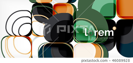 Round triangles geometric shapes composition 46089928