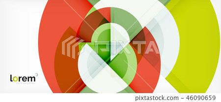 Modern geometric circles abstract background, colorful round shapes with shadow effects 46090659