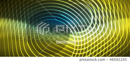 Neon glowing lines, magic energy space blue light concept, abstract background wallpaper design Neon glowing lines, magic energy space blue light concept, abstract background wallpaper design 46092285