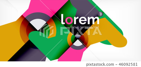 Colorful trendy geometric shapes background 46092581