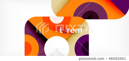 Geometric colorful shapes composition abstract background. Minimal dynamic design 46092661