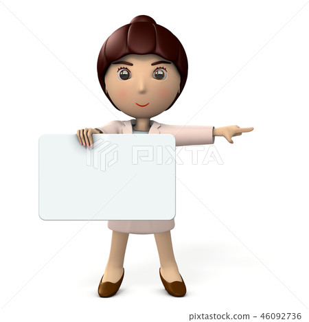 Woman in a suit with a message board Woman in a suit with a message board 46092736