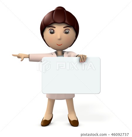 Woman in a suit with a message board 46092737