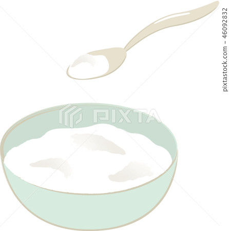 Yogurt and spoon 46092832