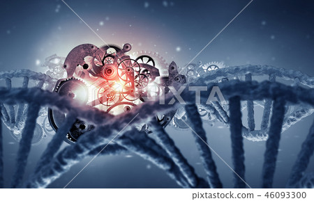 DNA molecule and cogwheel engine 46093300