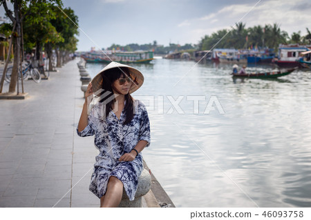Woman traveler sightseeing in Hoi An in Vietnam 46093758