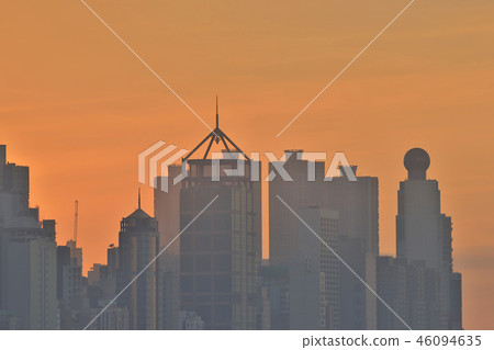 a sunset view of Kennedy Town at winter a sunset view of Kennedy Town at winter 46094635