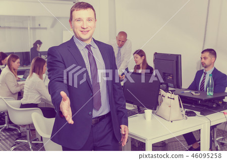 Businessmen ready to handshake Businessmen ready to handshake 46095258