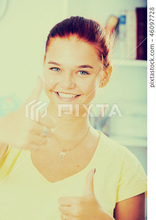 thumbs up portrait thumbs up portrait 46097728