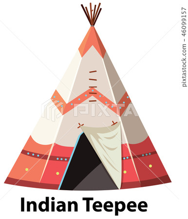 Traditional indian teepee on white background 46099157