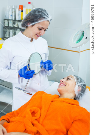 Woman after beauty procedures Woman after beauty procedures 46099791
