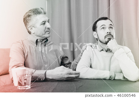 Mature father and son serious talk 46100546