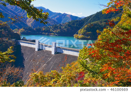 Okutama old road of autumn leaves Okutama lake Okutama old road of autumn leaves Okutama lake 46100989