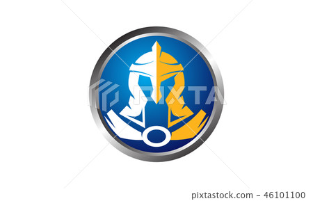 Helmet Warrior Logo Design Template Vector Stock Illustration 46101100 Pixta