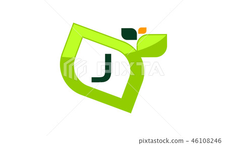 Leaf Initial J Logo Design Template Vector 46108246