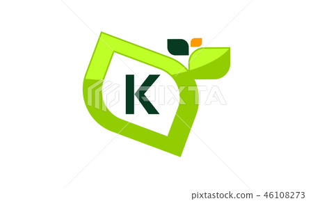 Leaf Initial K Logo Design Template Vector - Stock Illustration ...