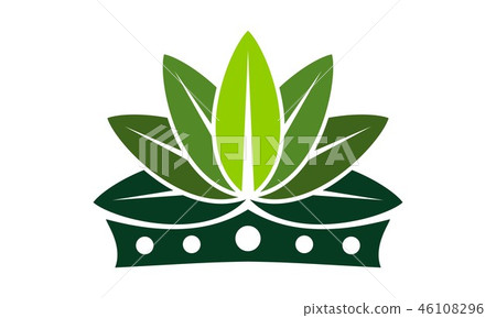 Leaf Crown Logo Design Template Vector Leaf Crown Logo Design Template Vector 46108296