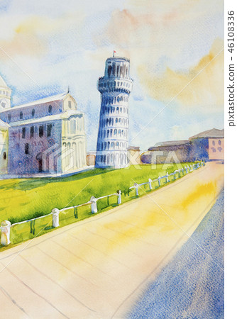 Painting - Leaning tower of Pisa, Italy Painting - Leaning tower of Pisa, Italy 46108336