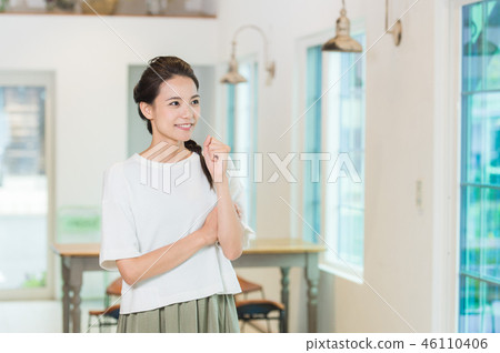 A young lady (in a natural room) A young lady (in a natural room) 46110406