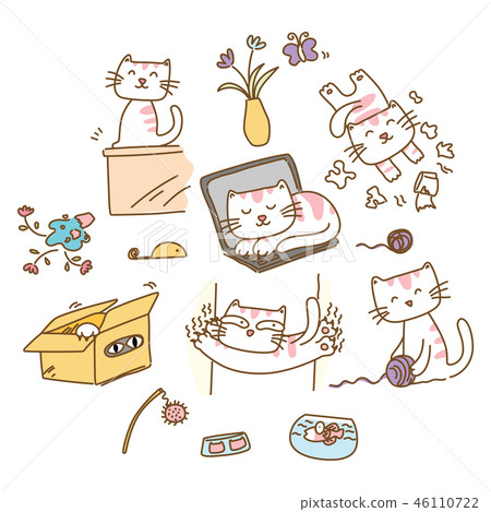 Naughty cat character design 46110722