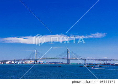(神奈川縣 - 城市風光)橫濱灣大橋和海灣風光1 (神奈川縣 - 城市風光)橫濱灣大橋和海灣風光1 46111471