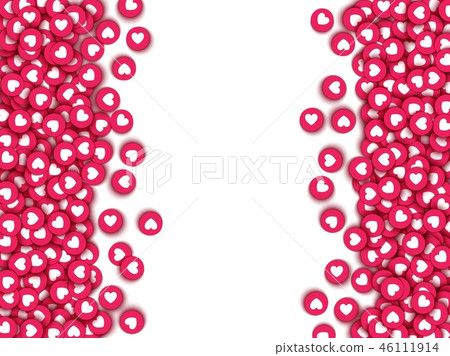 Vector like heart icons web buttons falling 46111914