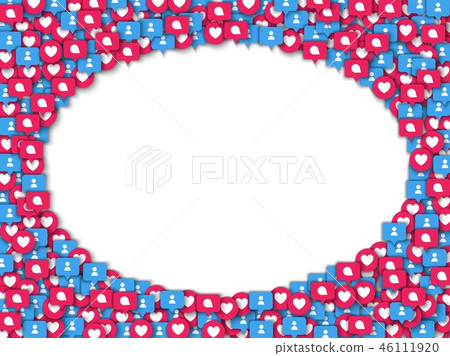 Vector like heart icons web buttons frame Vector like heart icons web buttons frame 46111920